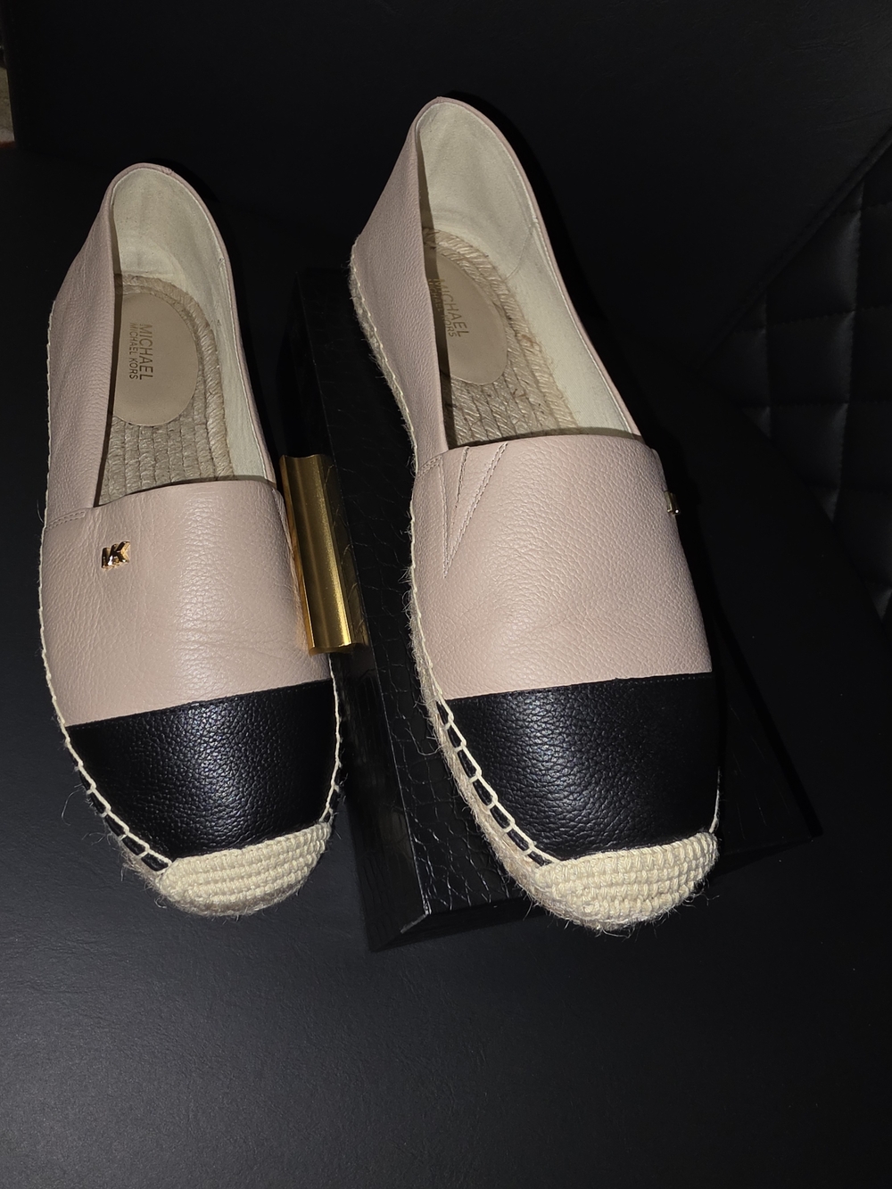 Michael Kors Women's Two-Tone Pink and Black Espadrille Slip-Ons